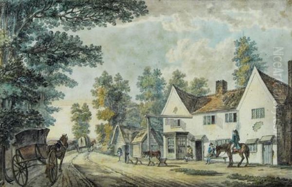 Coaching Inn Scene Oil Painting by Paul Sandby