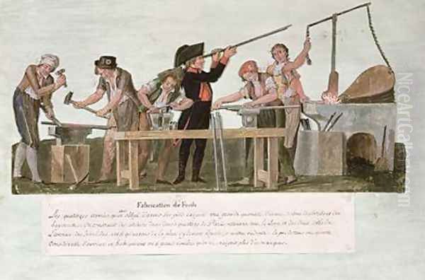 Rifle Makers Workshop Oil Painting by Brothers Lesueur