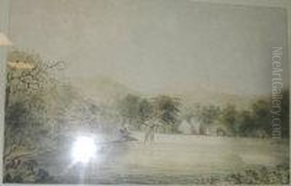 Ra - River Landscape Scene Oil Painting by Paul Sandby