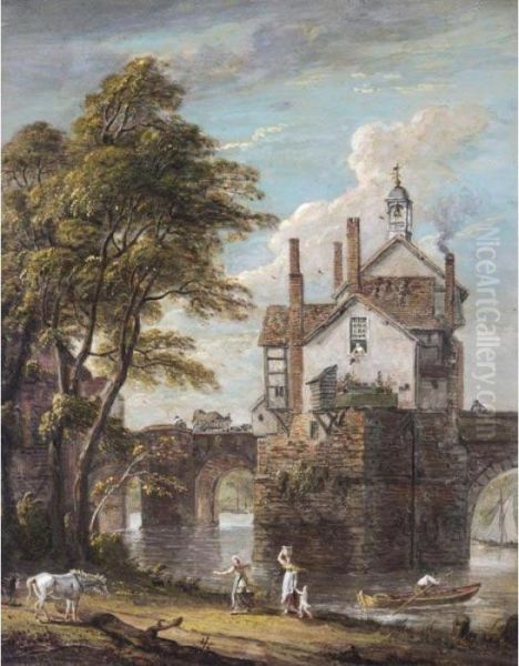 Bridgnorth, Shropshire Oil Painting by Paul Sandby