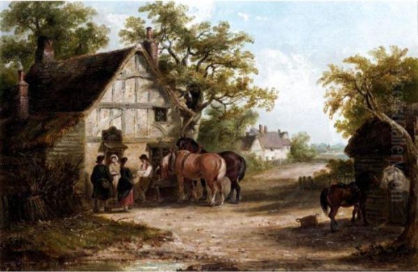 A Rest At The Inn Oil Painting by Thomas Smythe