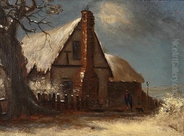 A Snowy Walk Oil Painting by Thomas Smythe