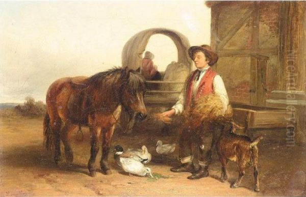 Feeding The Horse Oil Painting by Thomas Smythe