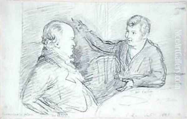 William Blake 1757-1827 in Conversation with John Varley 1778-1842 Oil Painting by John Linnell