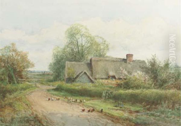 A Sunny Spot Near Flitwick, Bedfordshire Oil Painting by Henry John Sylvester Stannard