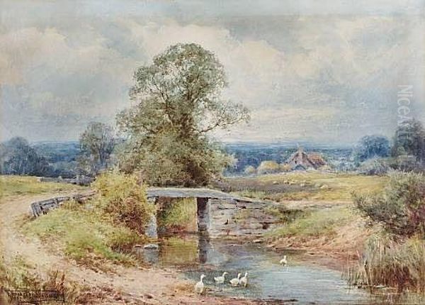 Near Siddington, Oxon Oil Painting by Henry John Sylvester Stannard