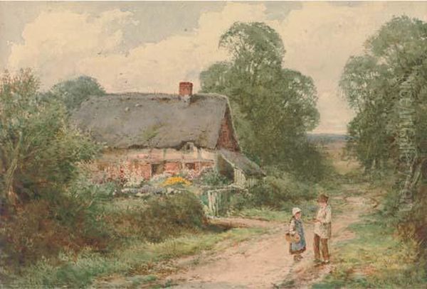 A Little Bit Of Old England, Bedfordshire Oil Painting by Henry John Sylvester Stannard