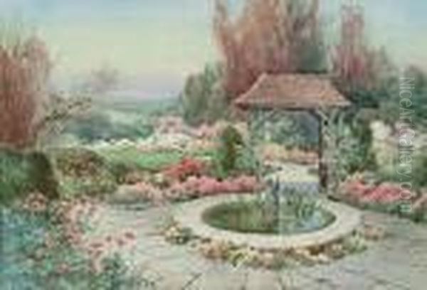 'josiah And Sarah Wedgwood's Garden' Oil Painting by Henry John Sylvester Stannard