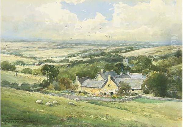 Frampton Mansell, Gloucestershire Oil Painting by Henry John Sylvester Stannard