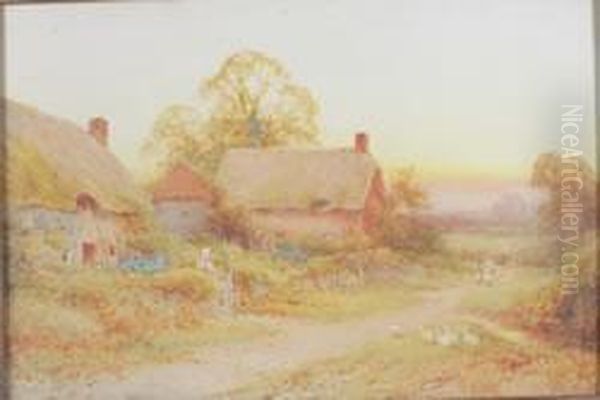 Farmstead Oil Painting by Henry John Sylvester Stannard