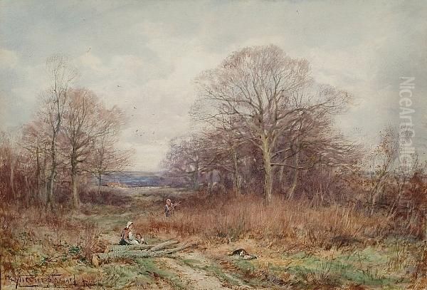 Figures On A Rural Track Oil Painting by Henry John Sylvester Stannard