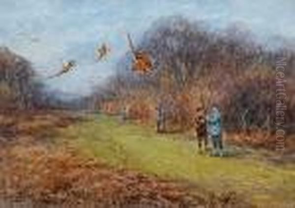 Shooting The Woods, Dersingham, Near Sandringham Oil Painting by Henry John Sylvester Stannard