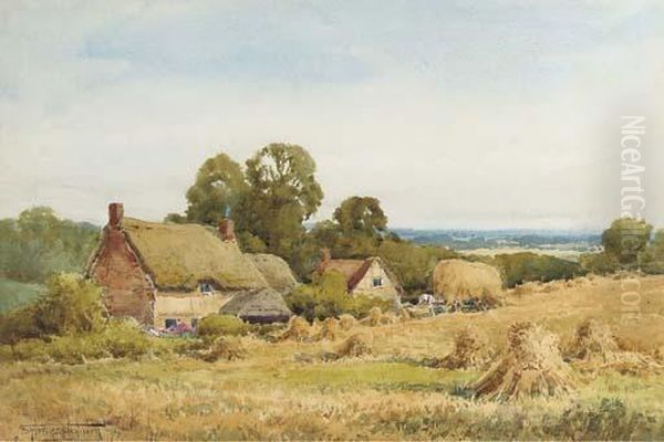 Hay Gathering In The Cotswolds Oil Painting by Henry John Sylvester Stannard