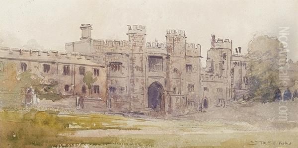 Hudson Castle Oil Painting by Arthur Ernest Streeton