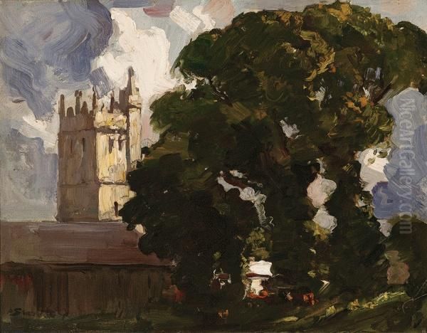 The Abbey And The Oak Tree Oil Painting by Arthur Ernest Streeton