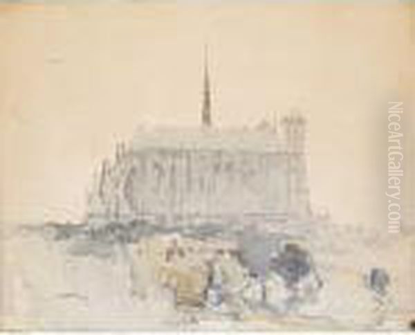 Amiens Cathedral Oil Painting by Arthur Ernest Streeton