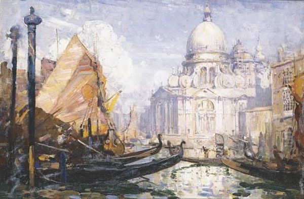 Santa Maria Della Salute (sunny) Oil Painting by Arthur Ernest Streeton