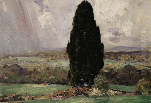 A View From Tanhurst, Leith Hill Surrey Oil Painting by Arthur Ernest Streeton