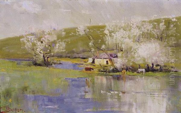 Springtime Oil Painting by Arthur Ernest Streeton