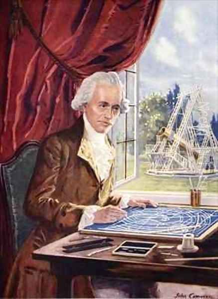 William Herschel at work at Observatory House, Slough Oil Painting by John Cameron