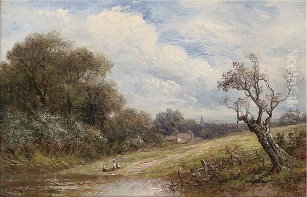 A Summer's Day Oil Painting by Joseph Thors