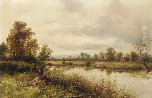 The Thames Near Pangbourne Oil Painting by Joseph Thors