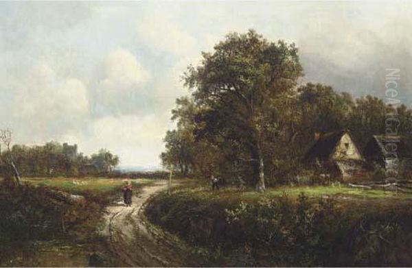 Returning To The Farm Oil Painting by Joseph Thors