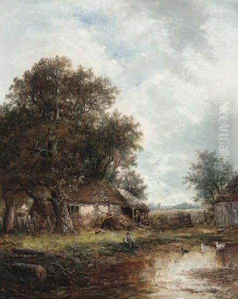 The Farmyard Oil Painting by Joseph Thors