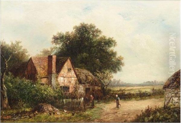 View Near Colles Hill, Warwickshire Oil Painting by Joseph Thors