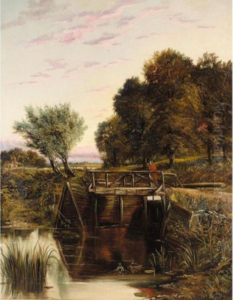 Crossing The Weir Oil Painting by Joseph Thors