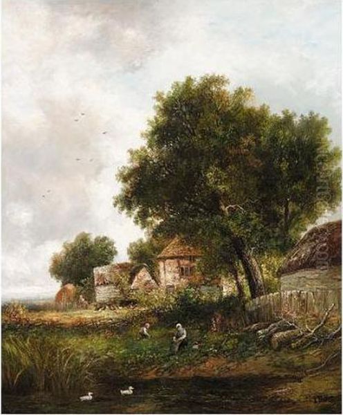 The Duck Pond Oil Painting by Joseph Thors