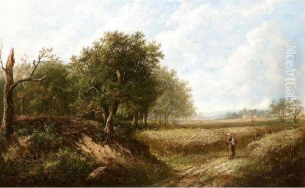 Walking Through The Fields Oil Painting by Joseph Thors