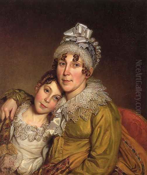 Mother Caressing Her Convalescant Daughter Oil Painting by Charles Willson Peale