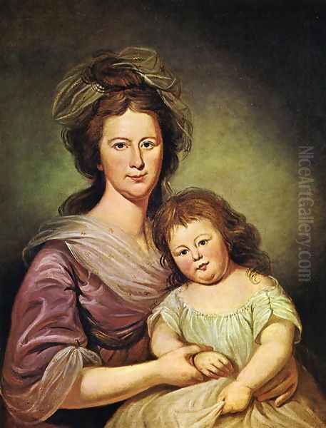 Mrs. Thomas Leiper and Her Daughter, Helen Hamilton Leiper Oil Painting by Charles Willson Peale