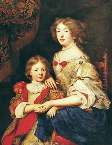 A Woman and her Son Oil Painting by Pierre Mignard