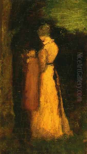 Mother and Child Oil Painting by Albert Pinkham Ryder