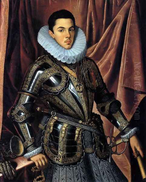 Portrait of Felipe Manuel, Prince of Savoya c. 1604 Oil Painting by Juan Pantoja de la Cruz