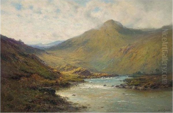 A Bend Of The Dee Oil Painting by Alfred de Breanski