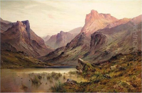 The Black Pool, The Pass Of Glencoe Oil Painting by Alfred de Breanski