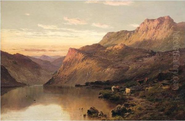 A Mountain Pass In The Western Highlands Oil Painting by Alfred de Breanski