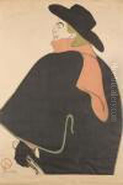 Aristide Bruant, Dans Son Cabaret (delteil 348; Wittrock P9; Adriani 12) Oil Painting by Henri De Toulouse-Lautrec