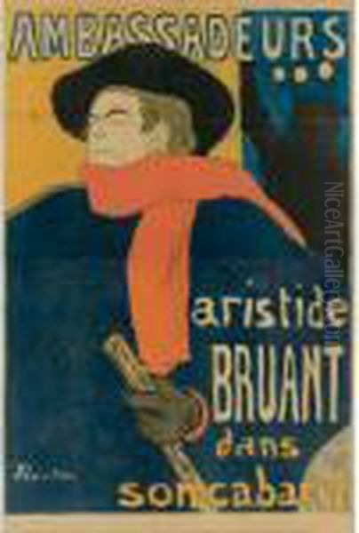 Ambassadeurs, Aristide Bruant Oil Painting by Henri De Toulouse-Lautrec