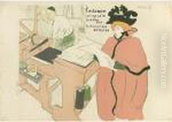 Couverture De 'l'estampe Originale' (d.17; A.10; Adr. 9; W. 3) Oil Painting by Henri De Toulouse-Lautrec