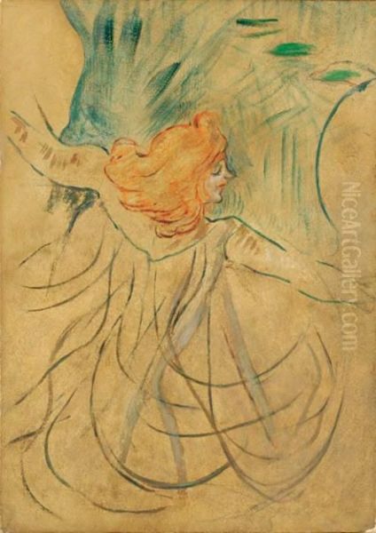 Au Music-hall: La Loie Fuller Oil Painting by Henri De Toulouse-Lautrec