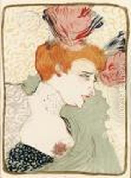 Mademoiselle Marcelle Lender, En Buste (delteil 102; Wittrock 99; Adriani 115) Oil Painting by Henri De Toulouse-Lautrec