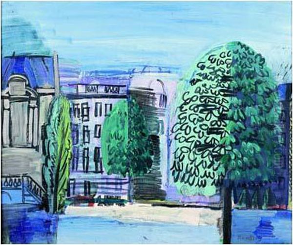 L'avenue Du Bois De Boulogne A Paris Oil Painting by Raoul Dufy