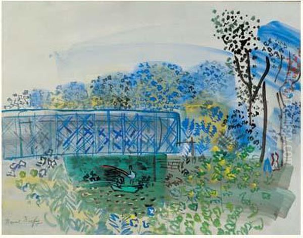 Pont Au Pecheur Oil Painting by Raoul Dufy