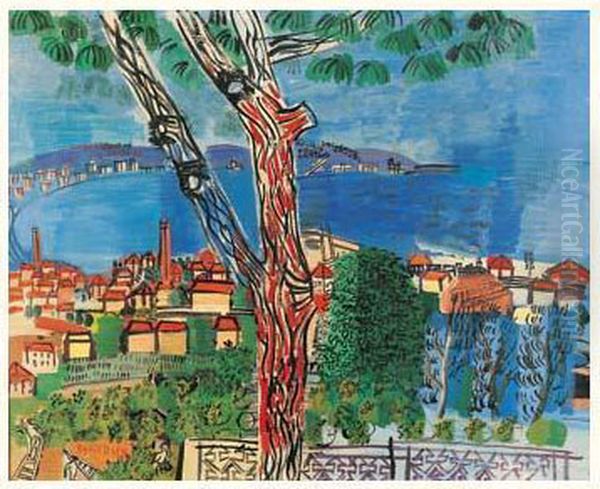 Le Pin A Golfe Juan Oil Painting by Raoul Dufy