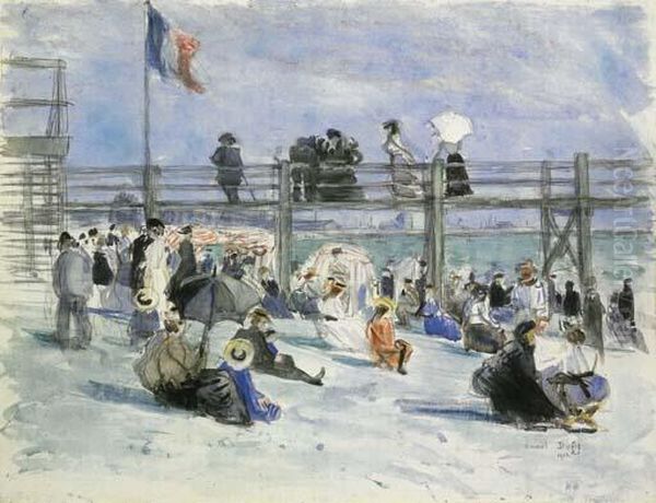 La Plage A Sainte-adresse Oil Painting by Raoul Dufy