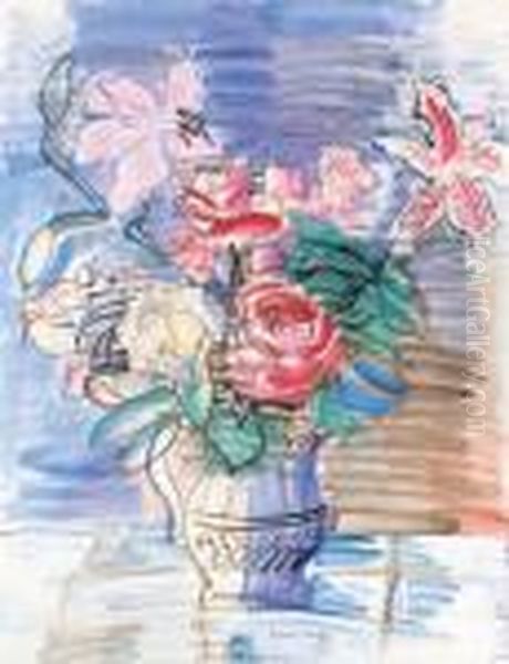 Le Bouquet De Roses Oil Painting by Raoul Dufy